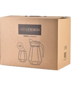 Alternative view of Ąsočio ir 6 stiklinių komplektas ADEL, stiklas, ąsotis 1,4 l, stiklinės 6 x 330 ml